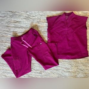 Figs Women’s Dark Magenta Scrubs Set
